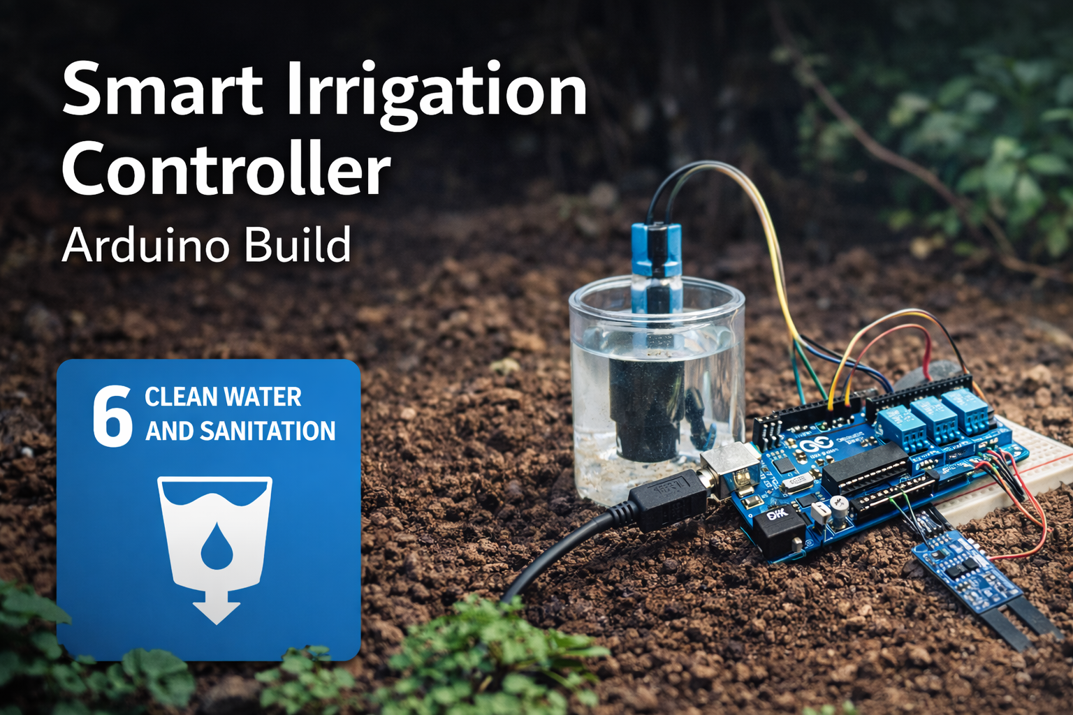Smart irrigation controller with Arduino using soil moisture sensing to automate water-efficient irrigation