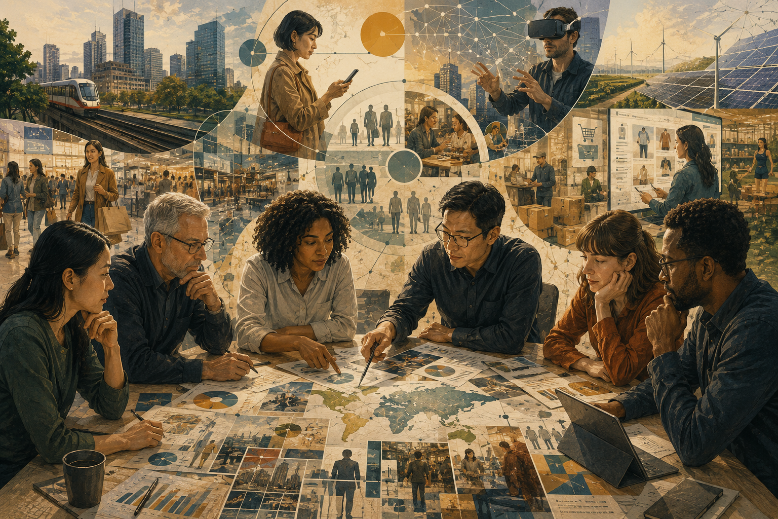 Researchers study future consumer behavior and market change across cities, digital systems, retail spaces, mobility, energy transition, and global trends.